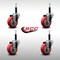 Service Caster 3.5'' SS Red Poly Wheel Swivel 3/4'' Expanding Stem Caster Set, 4PK SCC-SSEX20S3514-PPUB-RED-34-4 - alternate 3